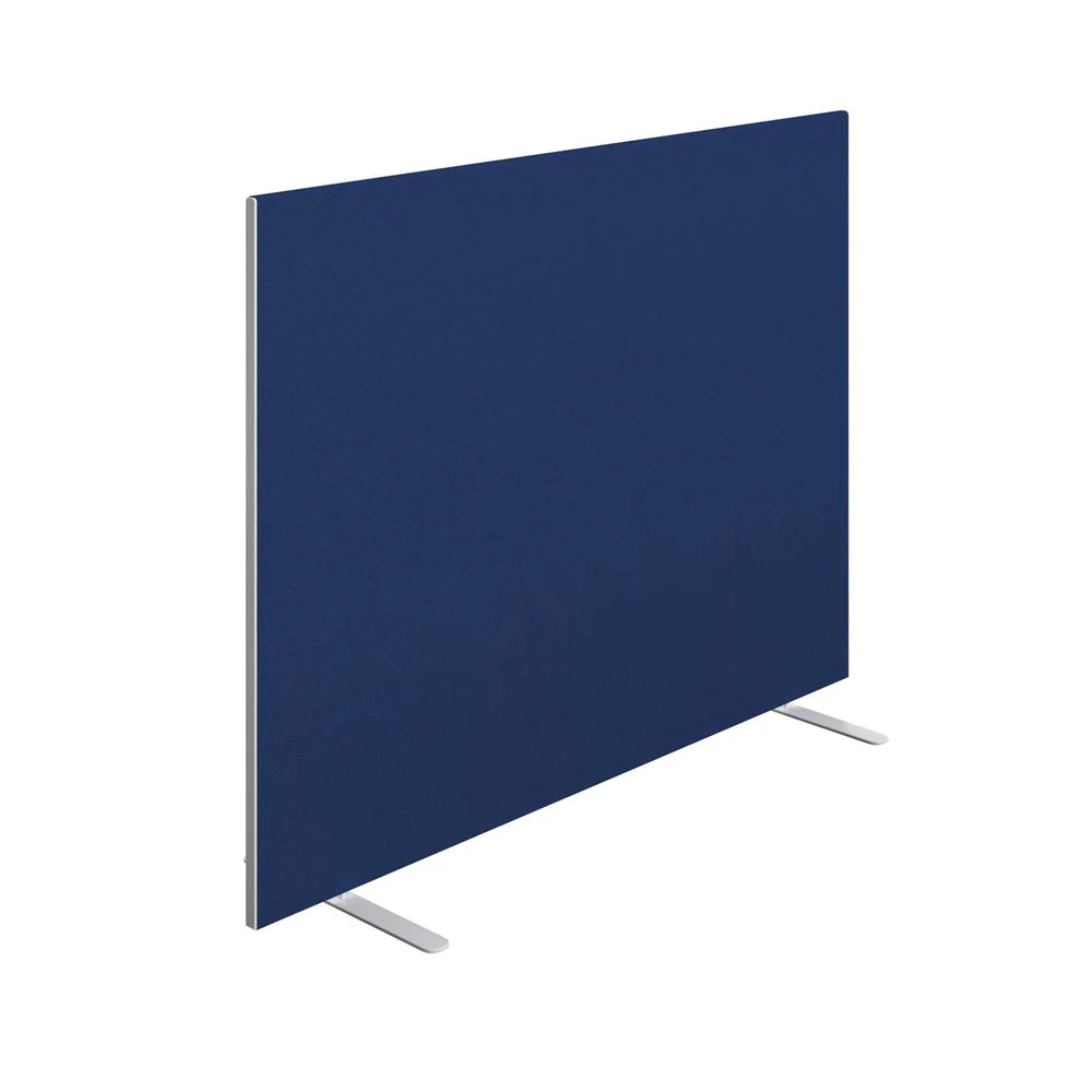 Blue screen partition on a white background