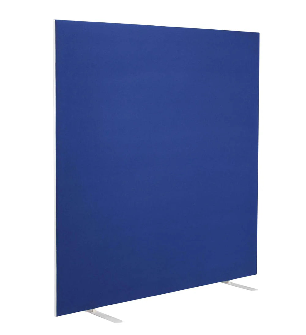 Blue screen partition on a white background