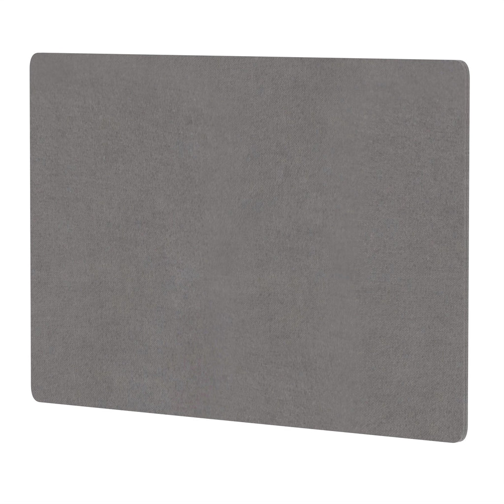 Grey rectangular desk screen on a white background