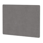 Grey rectangular desk screen on a white background