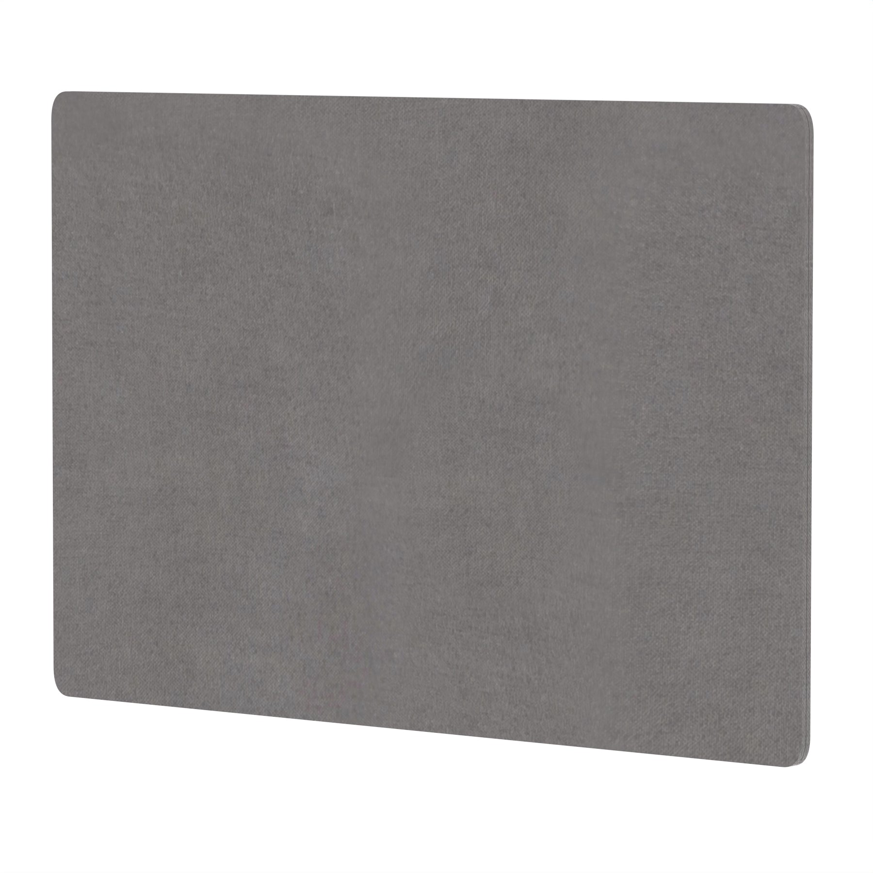 Grey rectangular desk screen on a white background