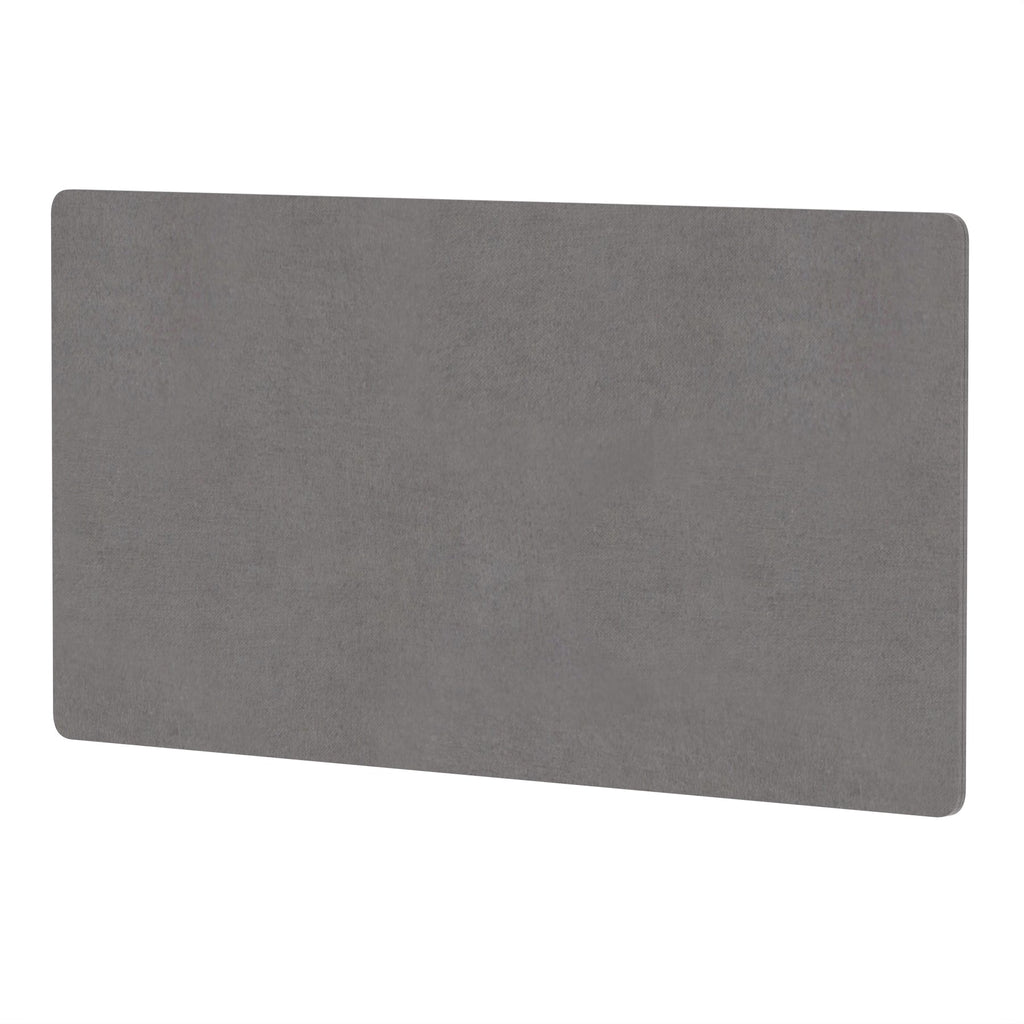 Grey rectangular desk screen on a white background