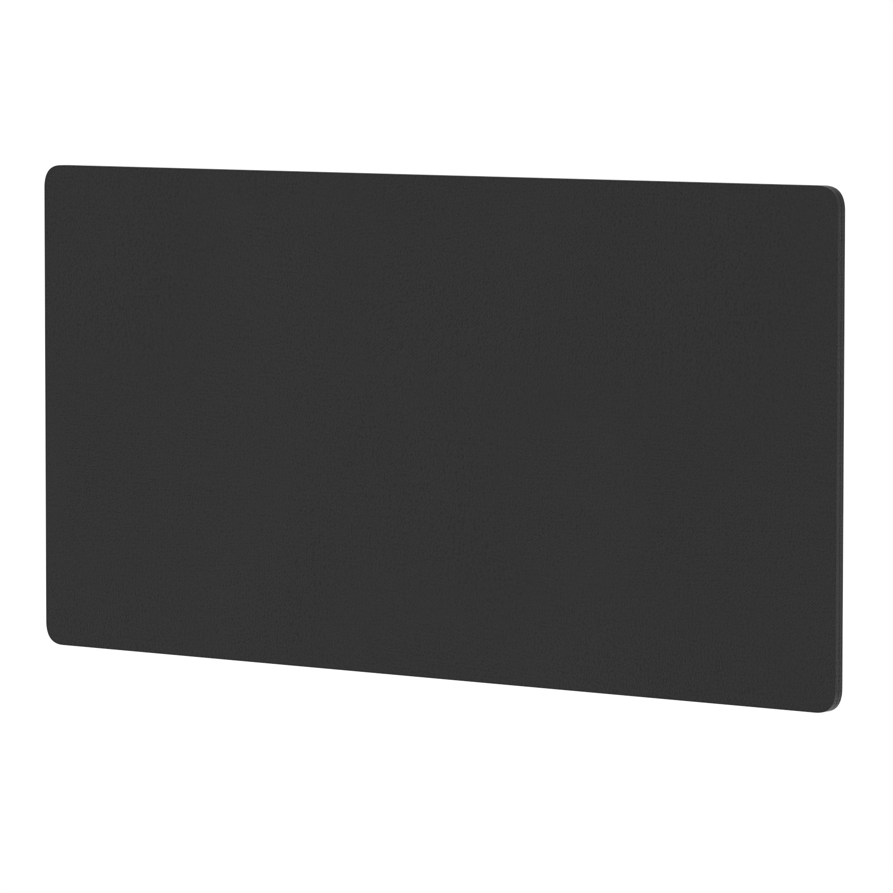 Black rectangular desk screen on a white background