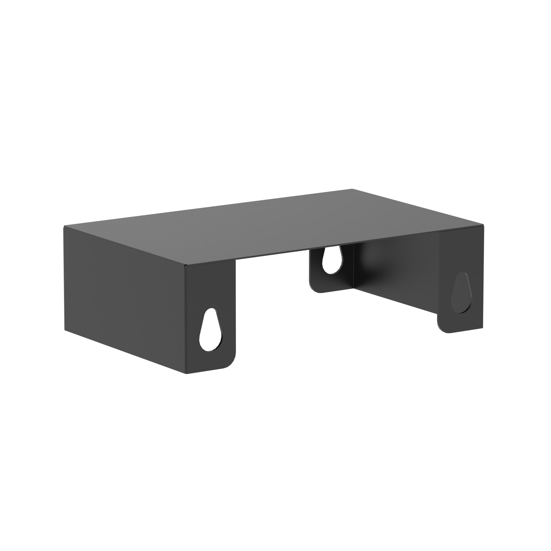 Black linking bar on a white background