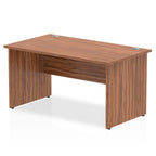 Wood-effect office desk on a white background