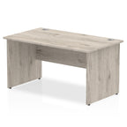 Wood-effect office desk on a white background