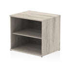 One shelf wood-effect bookcase on a white background