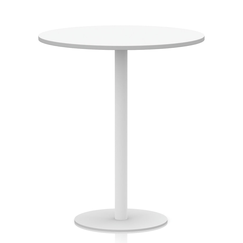 White round table with white base on a white background