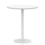 White round table with white base on a white background