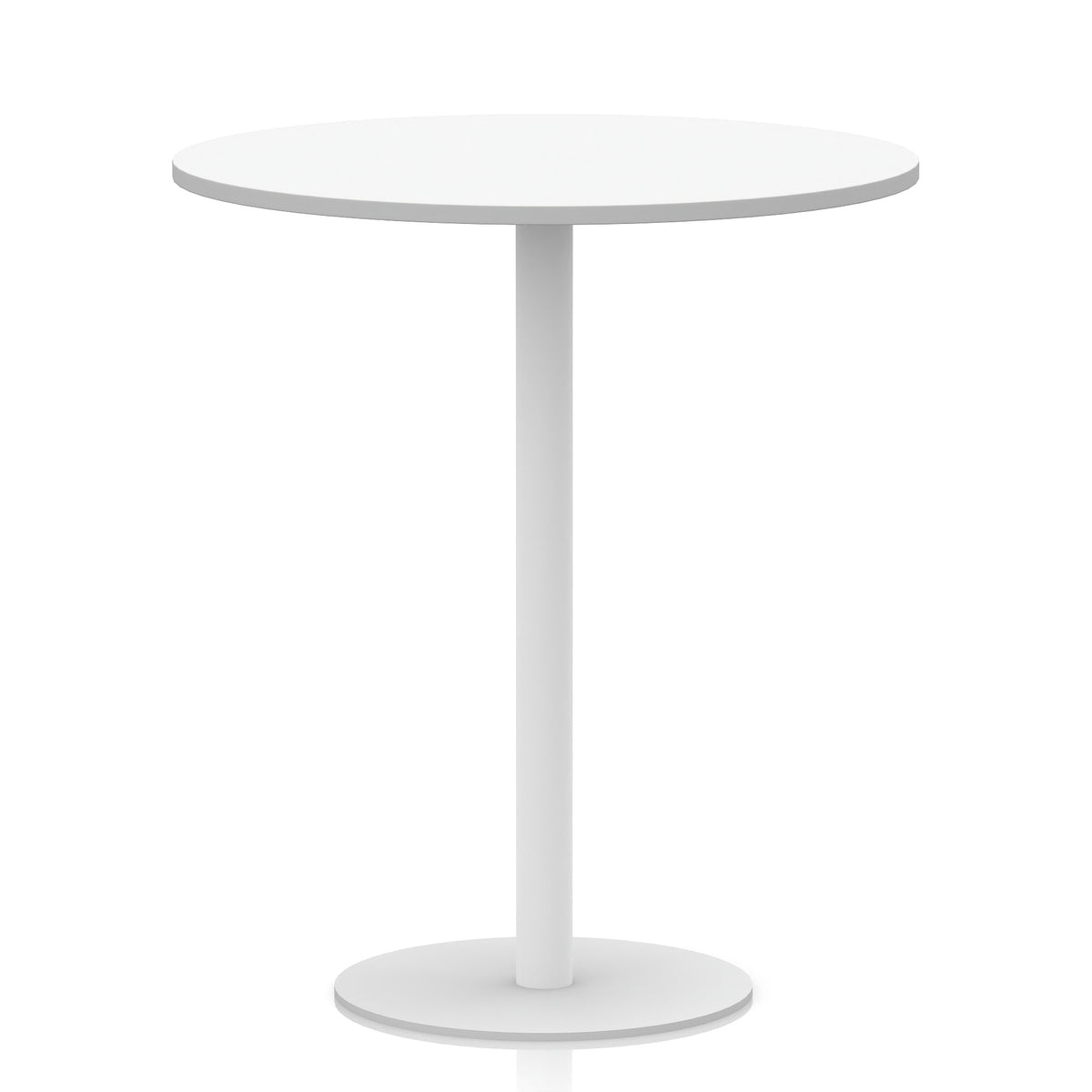 White round table with white base on a white background