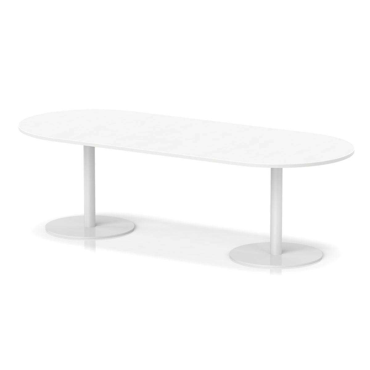 White table with metal legs on a white background