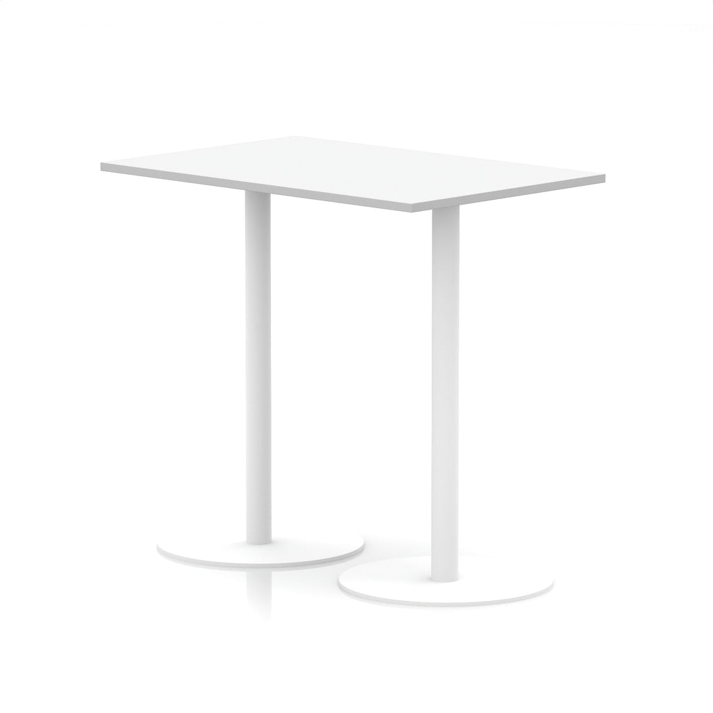 White high table with a minimalist design on a white background