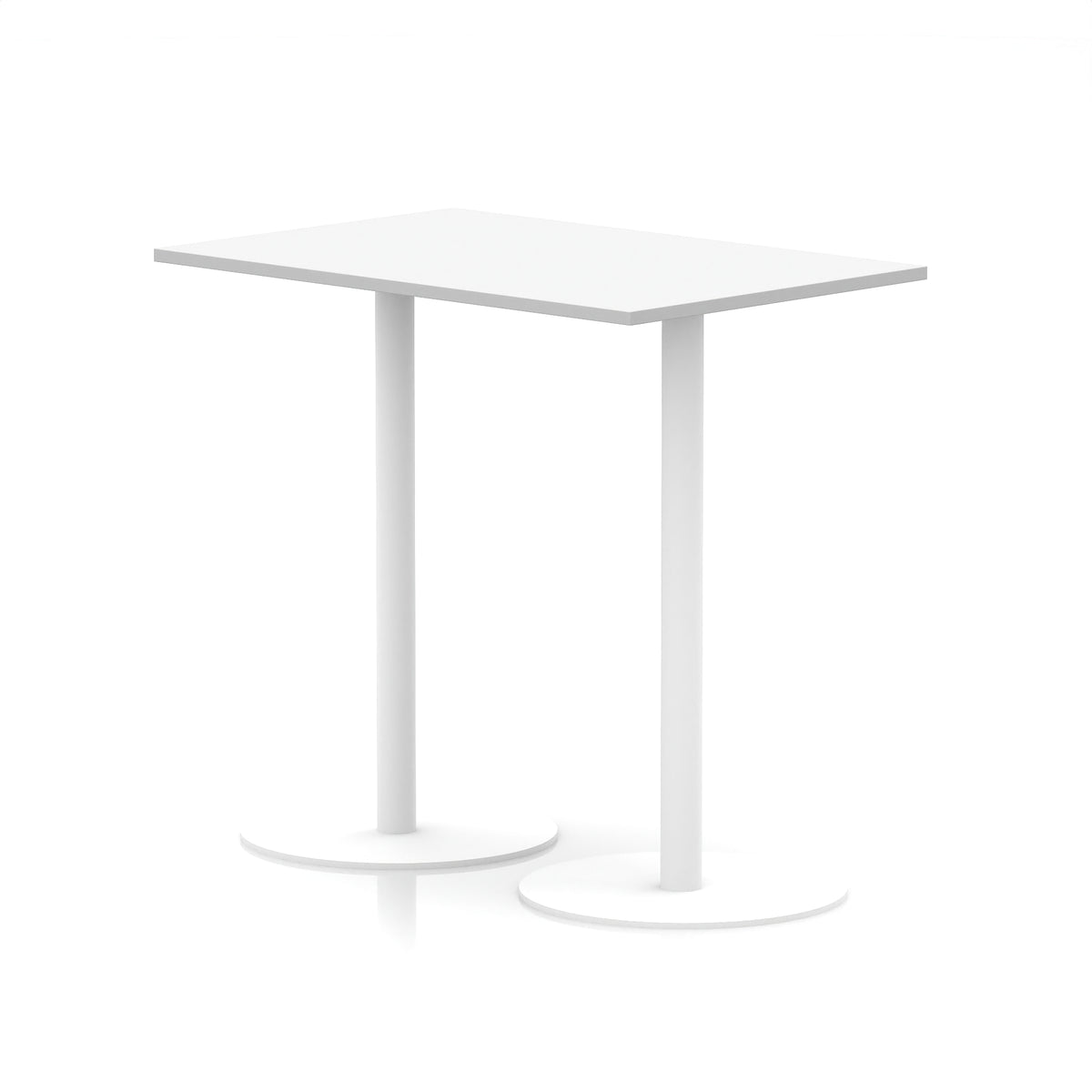 White high table with a minimalist design on a white background