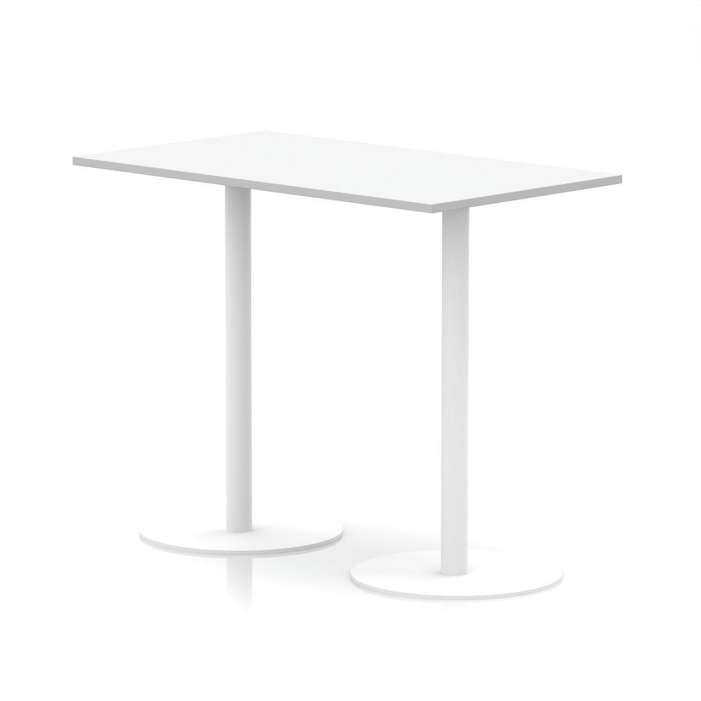 White high table with a minimalist design on a white background