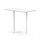 White high table with a minimalist design on a white background