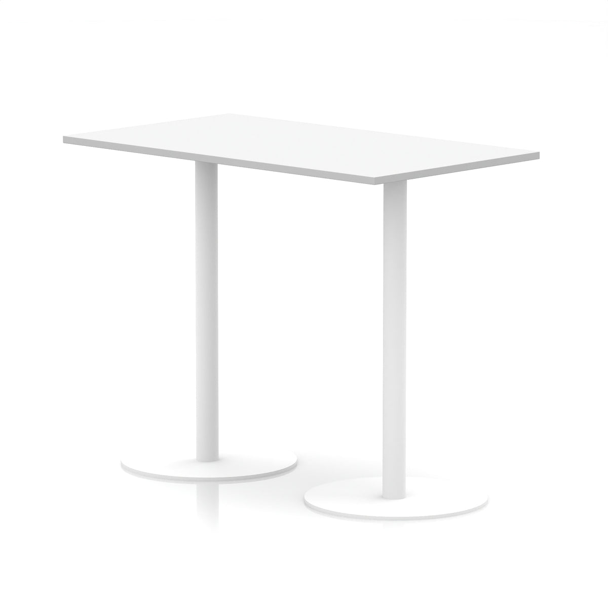 White high table with a minimalist design on a white background