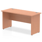 Rectangular wood-effect desk on a white background