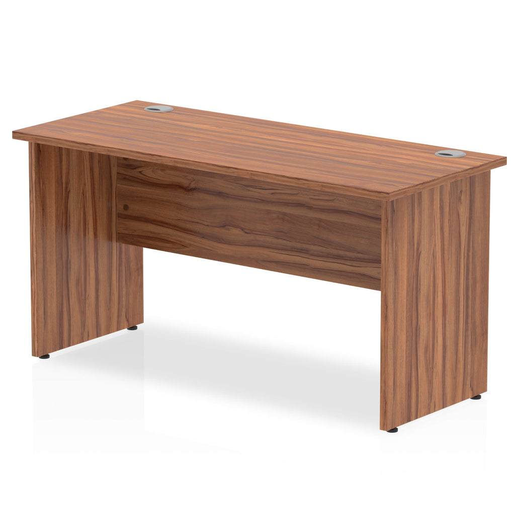 Rectangular wood-effect desk on a white background