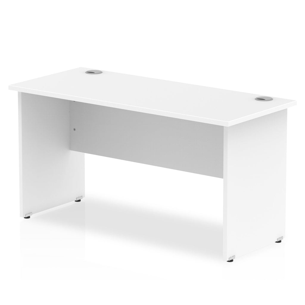 Rectangular white desk on a white background