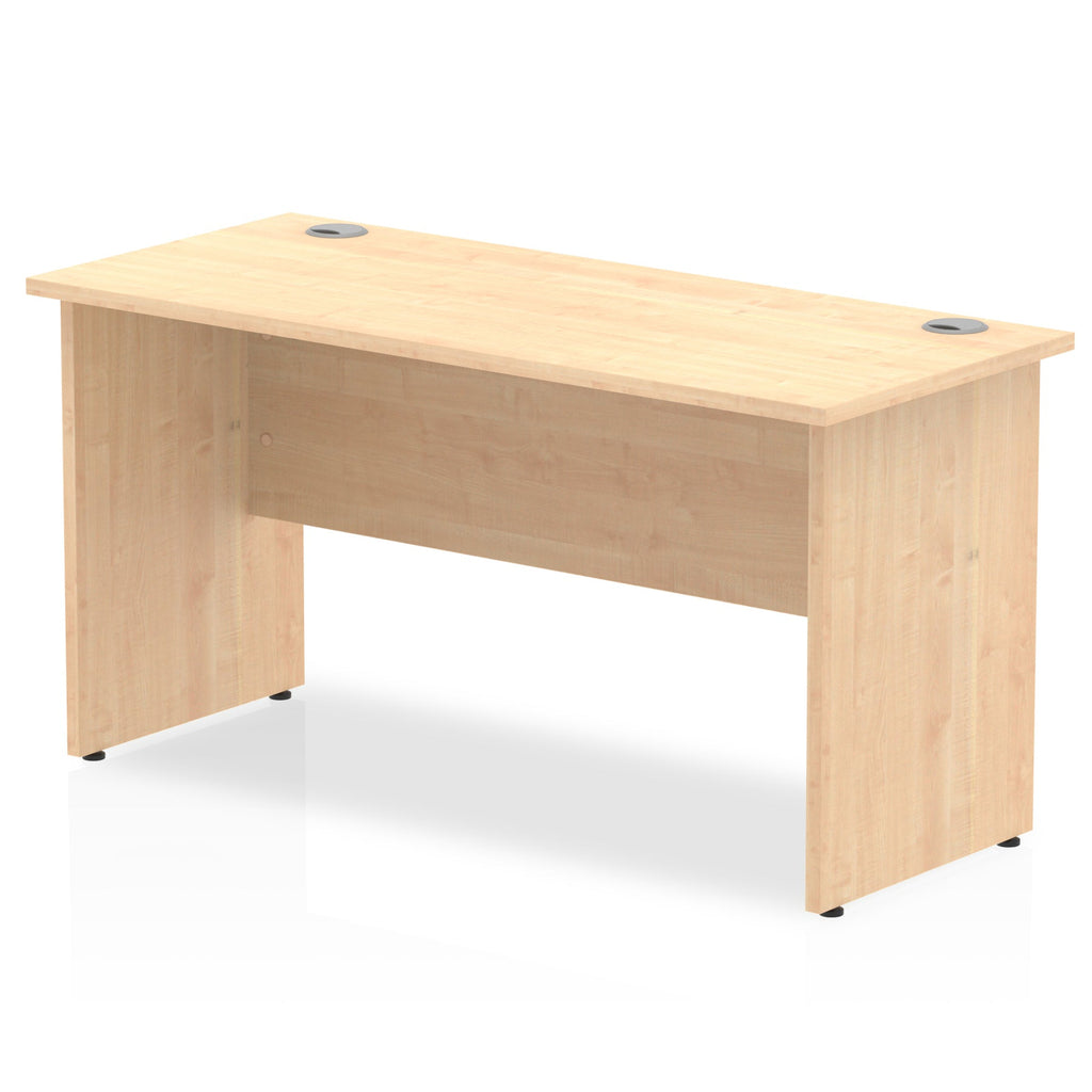 Rectangular wood-effect desk on a white background