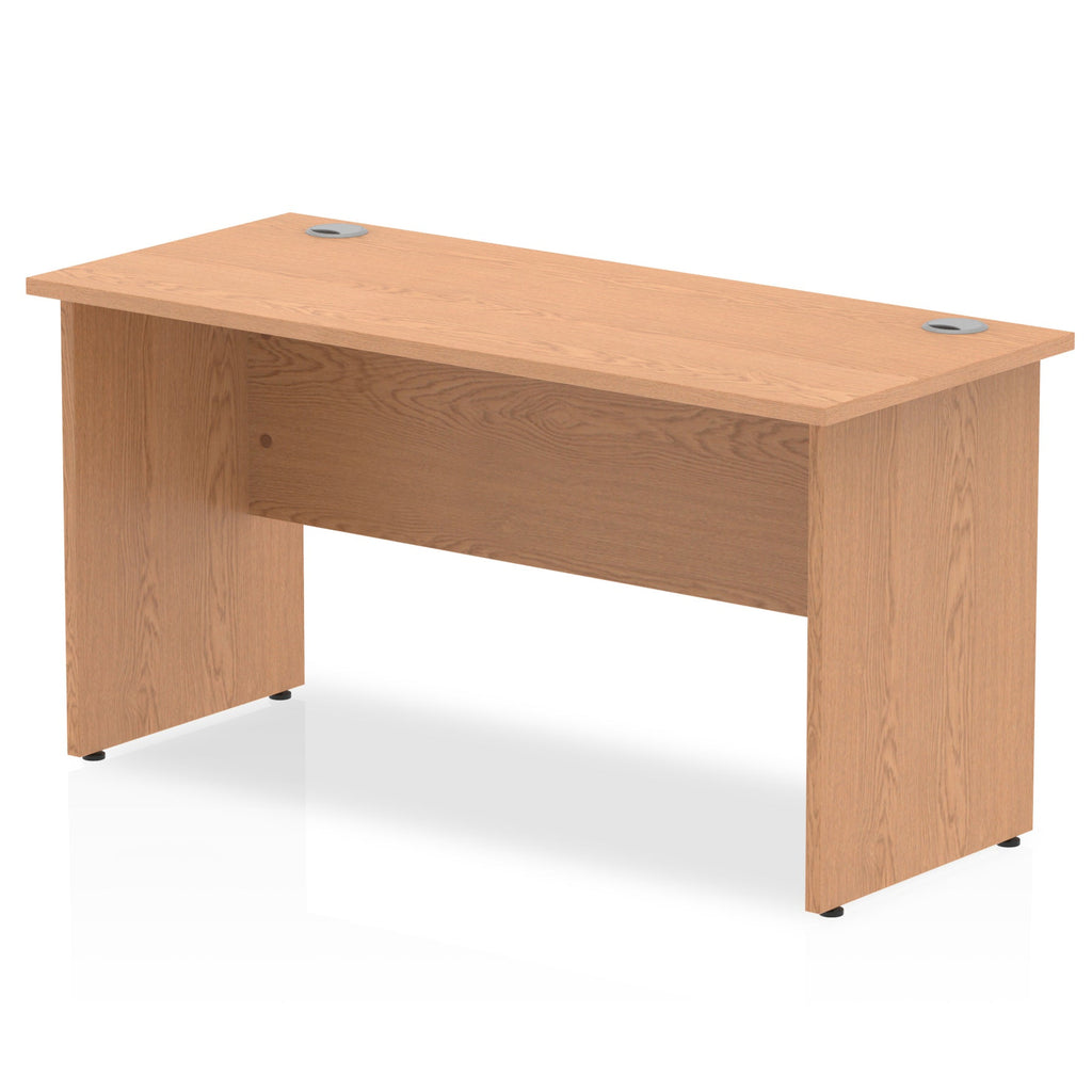 Rectangular wood-effect desk on a white background
