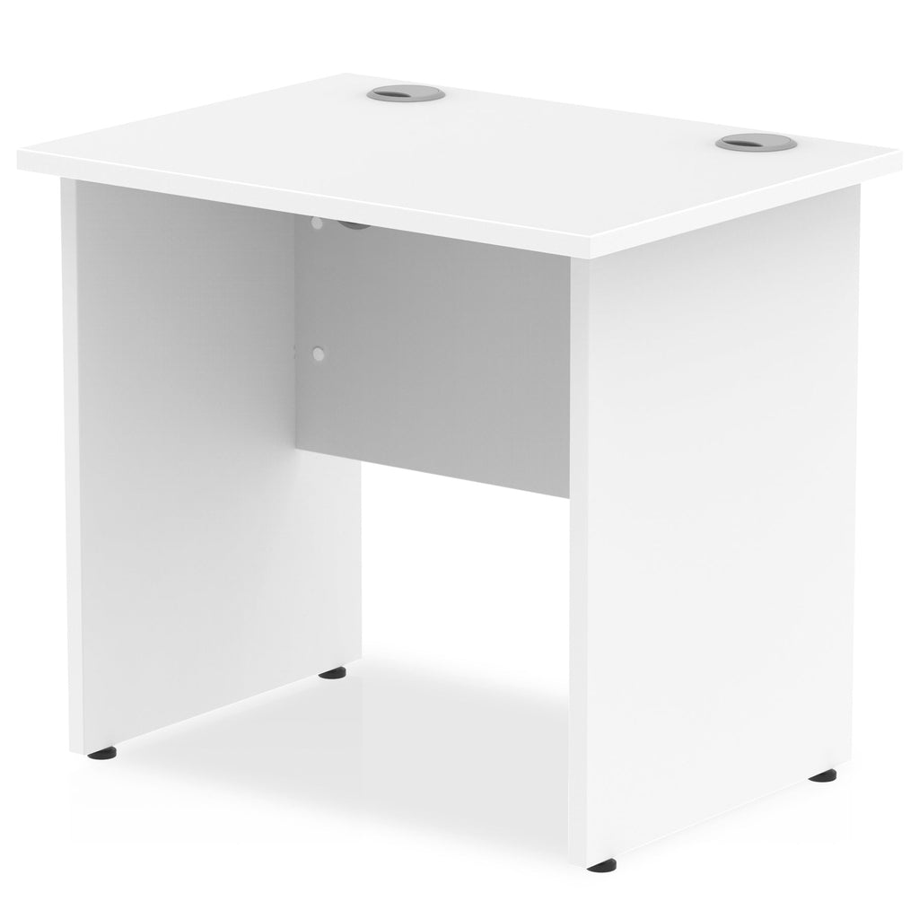 Panel end white desk with a white background