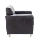 Black leather armchair on a white background