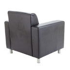 Black leather armchair on a white background