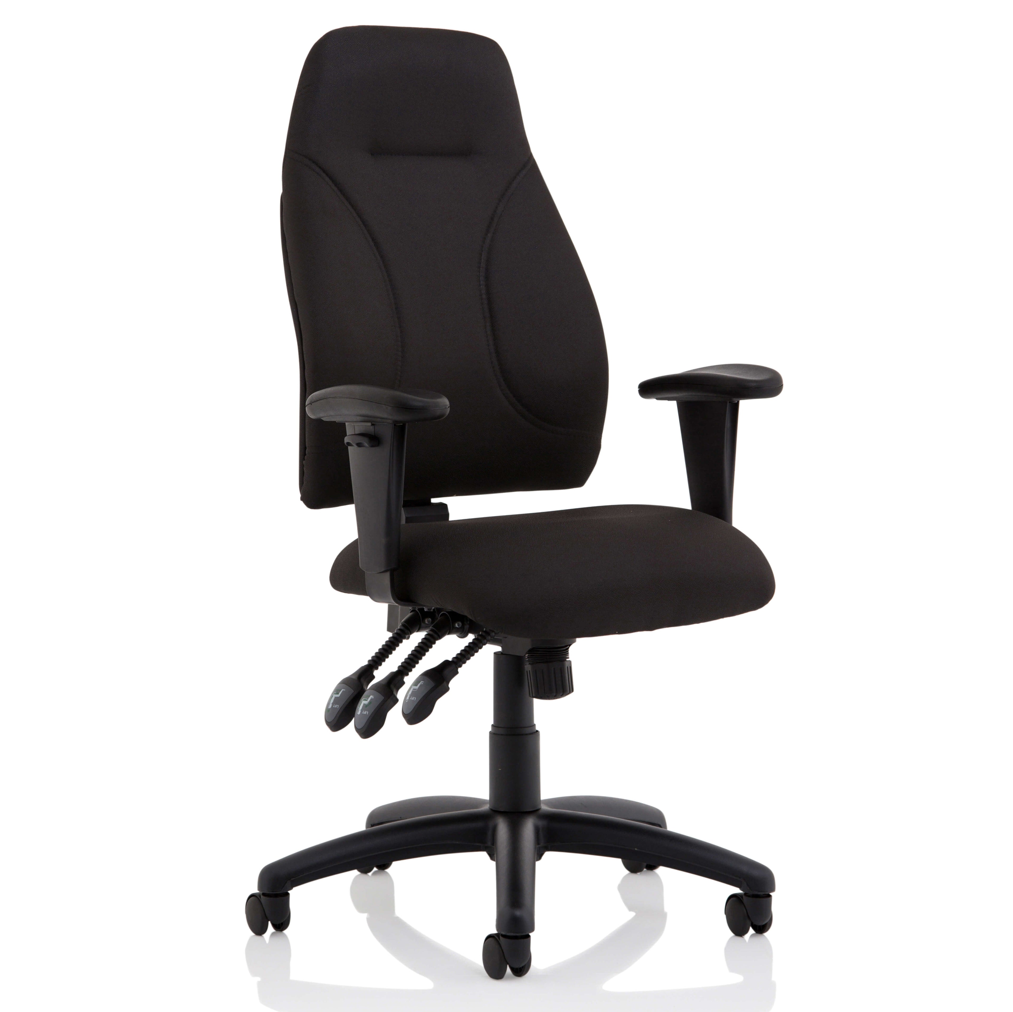 Black office chair on a white background