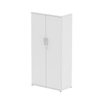 White cabinet with two doors on a white background