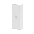 White wardrobe with two doors on a white background