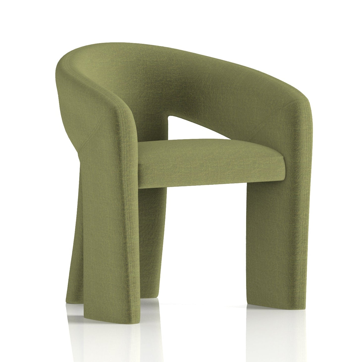Green chair on a white background
