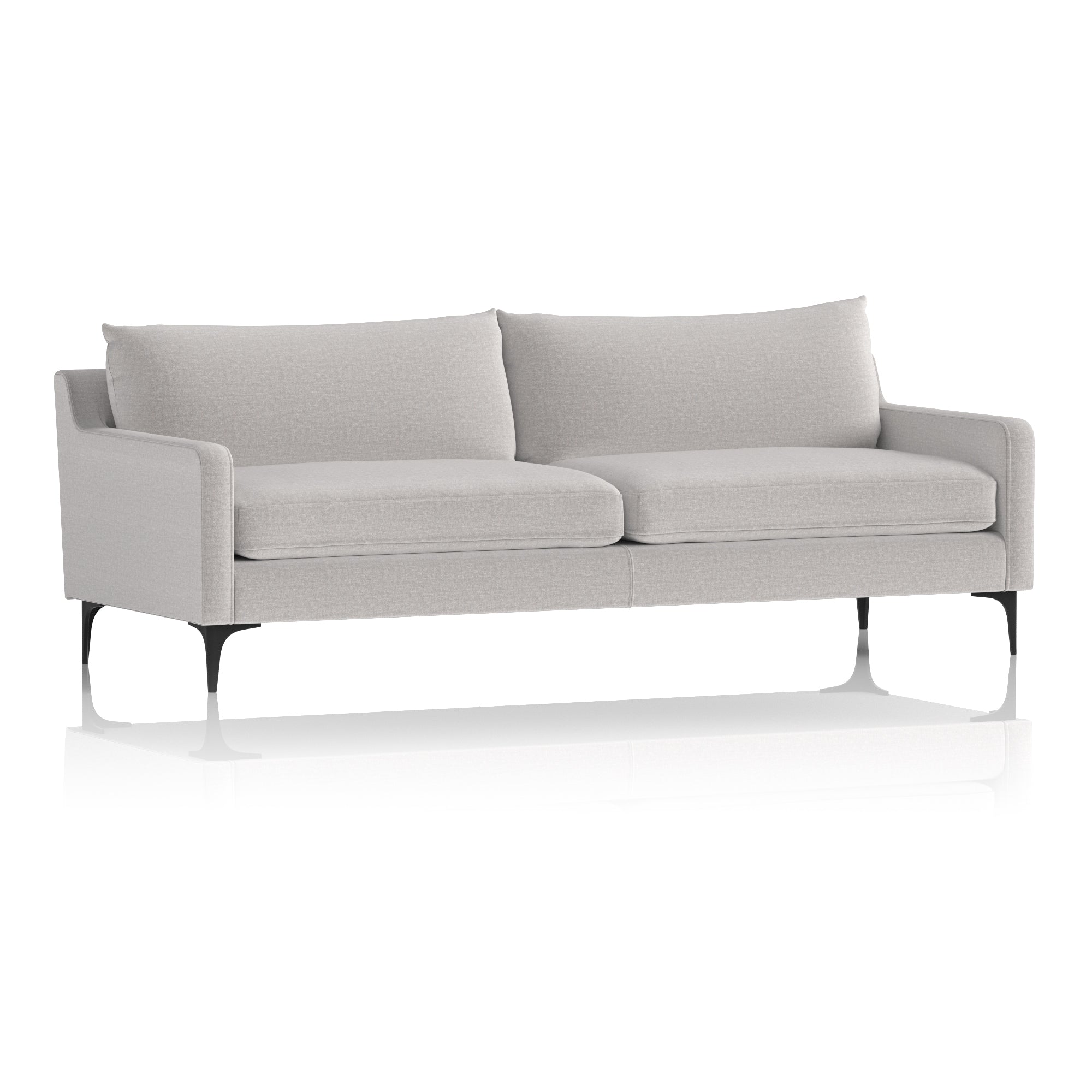 Grey sofa on a white background