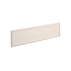 Rectangular white desk screen with frame on a white background