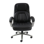 Black office chair with silver base on a white background