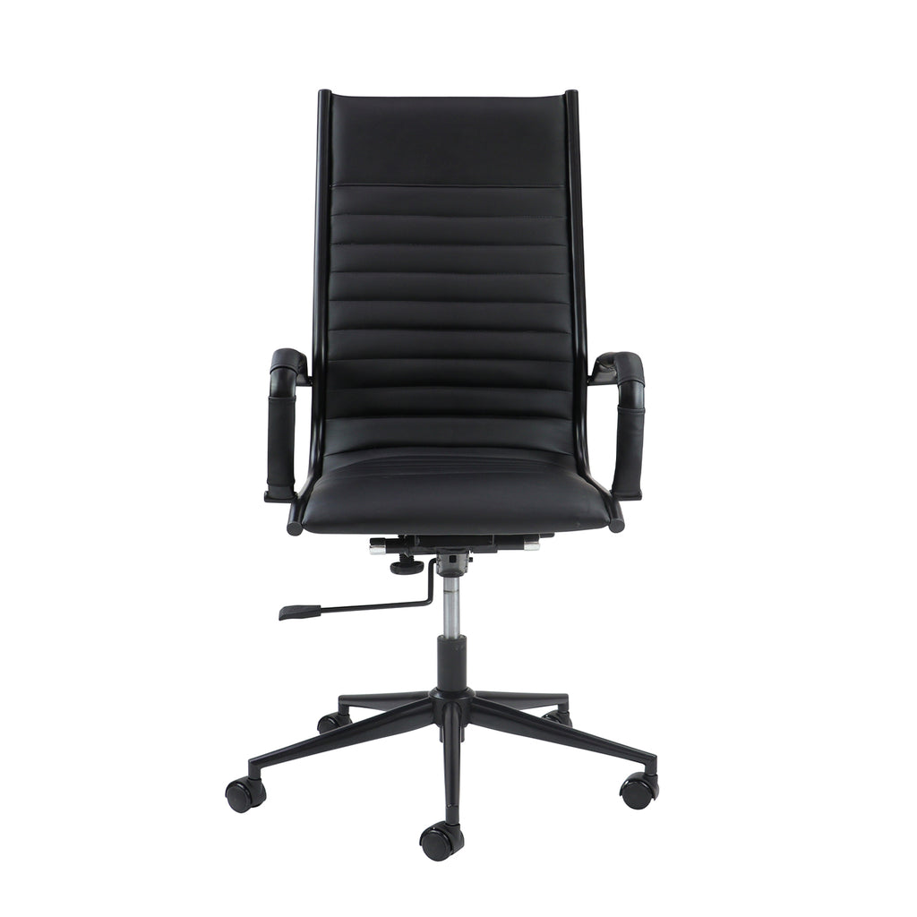 Black office chair on a white background