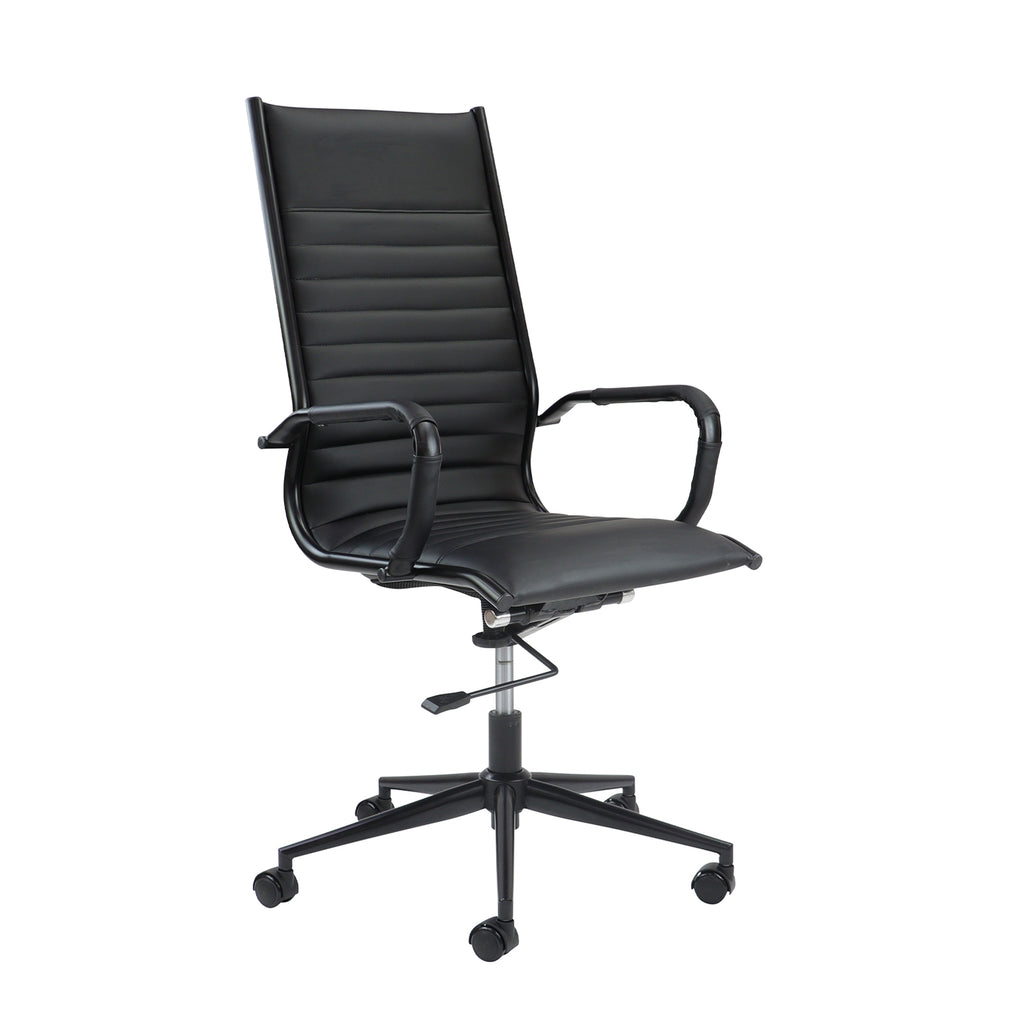 Black office chair on a white background