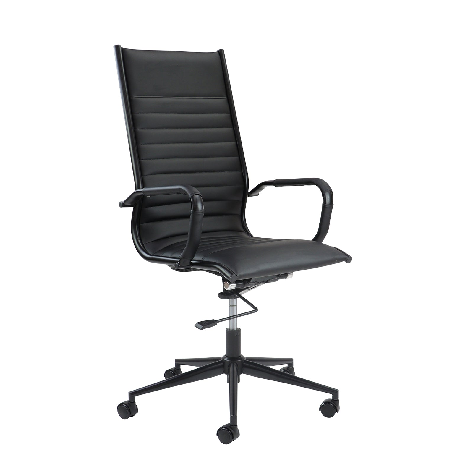 Black office chair on a white background