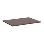 Wood-effect shelf on a white background