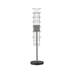 Metal magazine rack on a white background