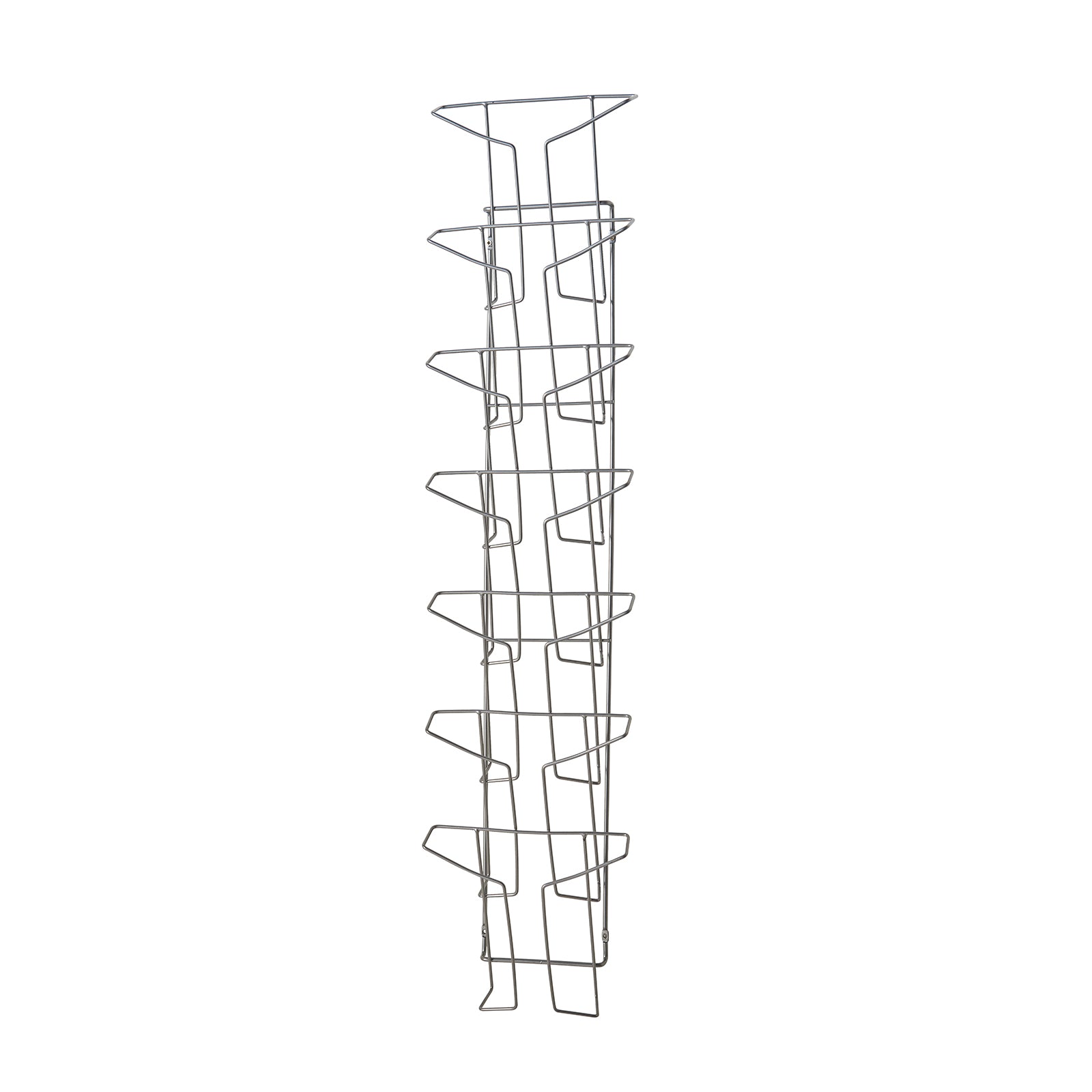 Metal wire wall display on a white background