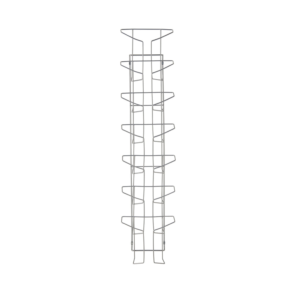 Metal wire wall display on a white background