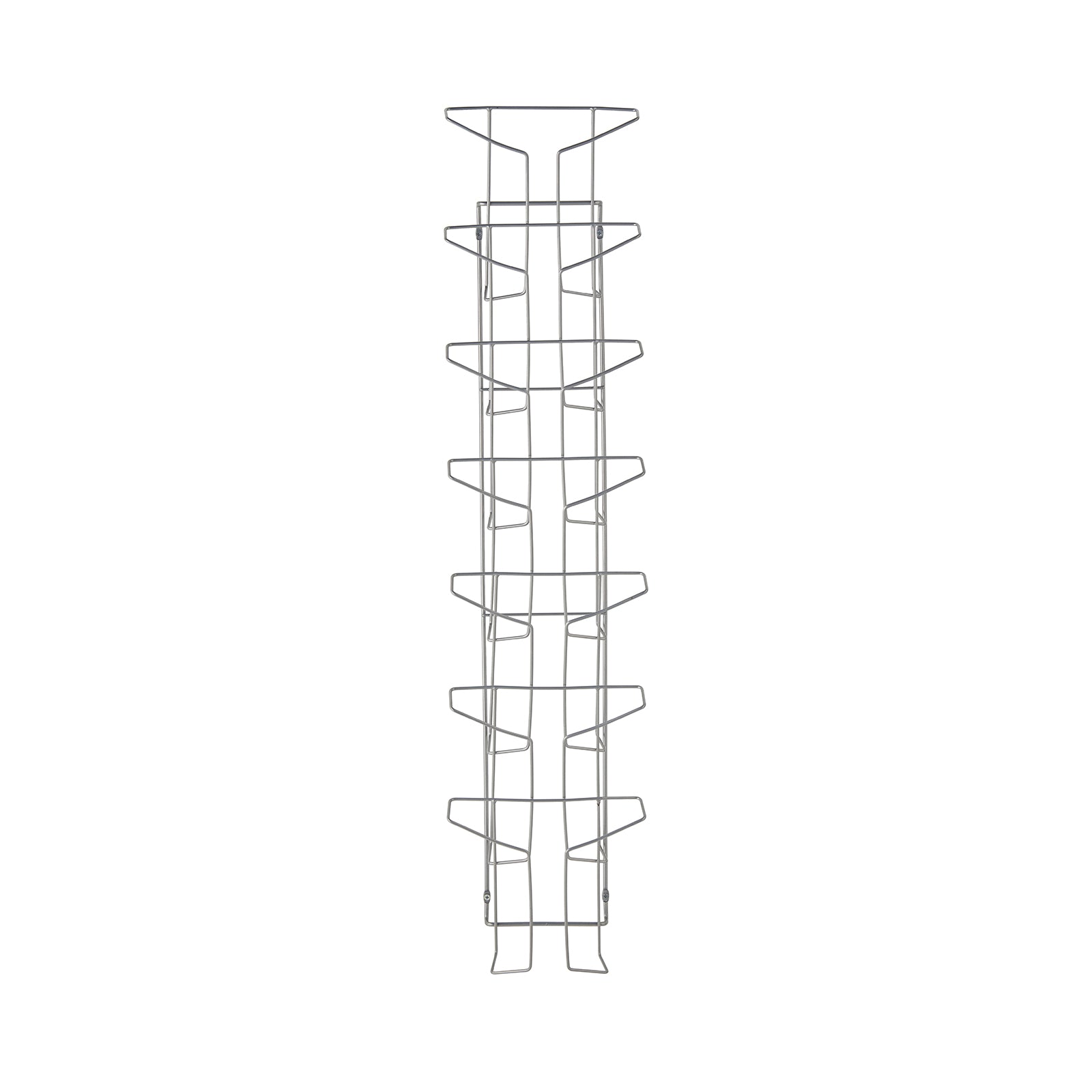 Metal wire wall display on a white background
