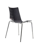 White chair with anthracite edge and back with a chrome frame on a white background