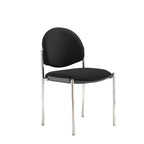 Black chair with chrome legs on a white background