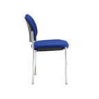 Blue chair with metal legs on a white background