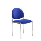 Blue chair with chrome frame on a white background