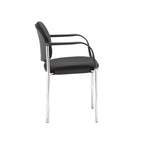 Black office chair with chrome legs on a white background