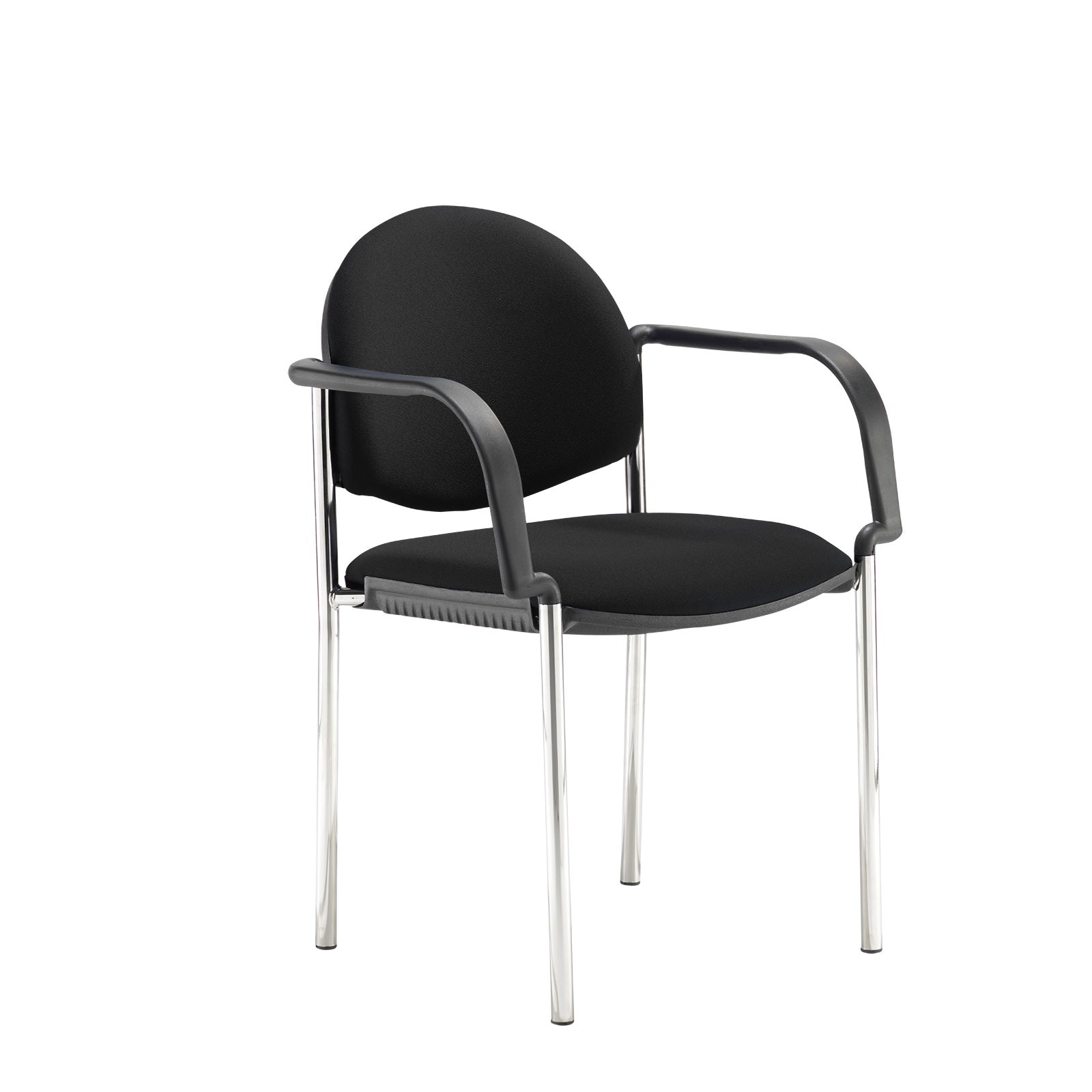 Black chair with armrests on a white background
