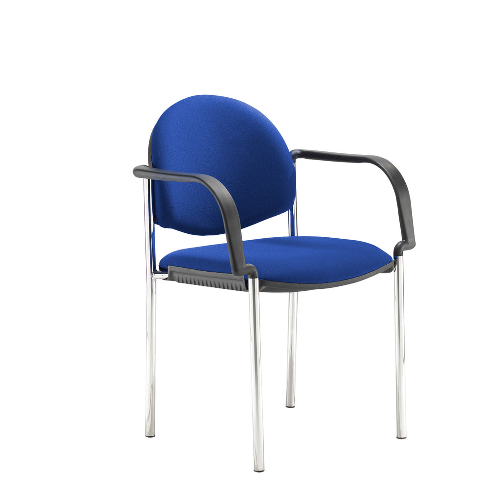 Blue chair with armrests on a white background